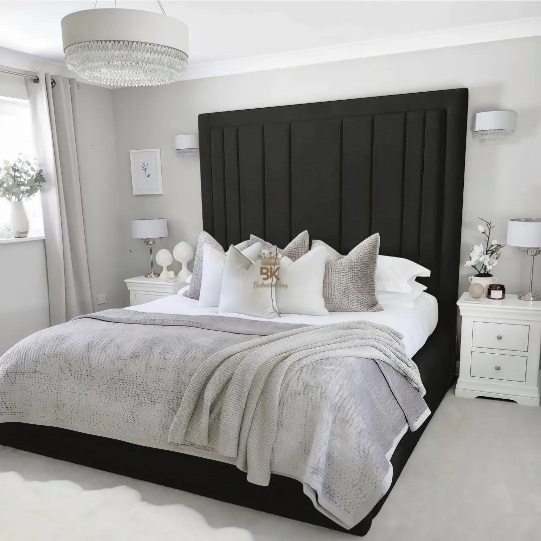 Evie Bed Frame 75" (6ft2) Tall Headboard - Mink Coniston