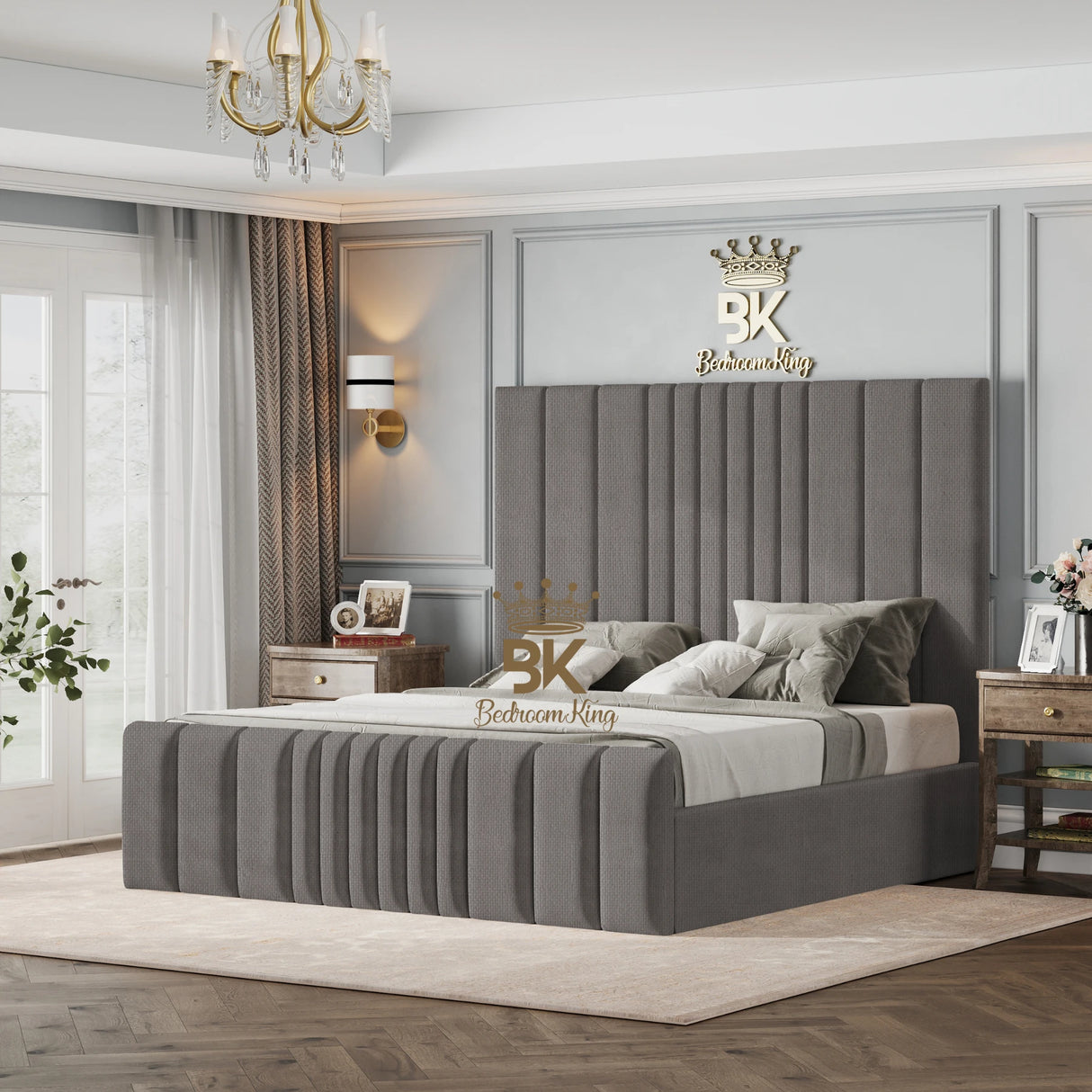 Bethany Luxury Fabric Bed Frame - Cream Naples