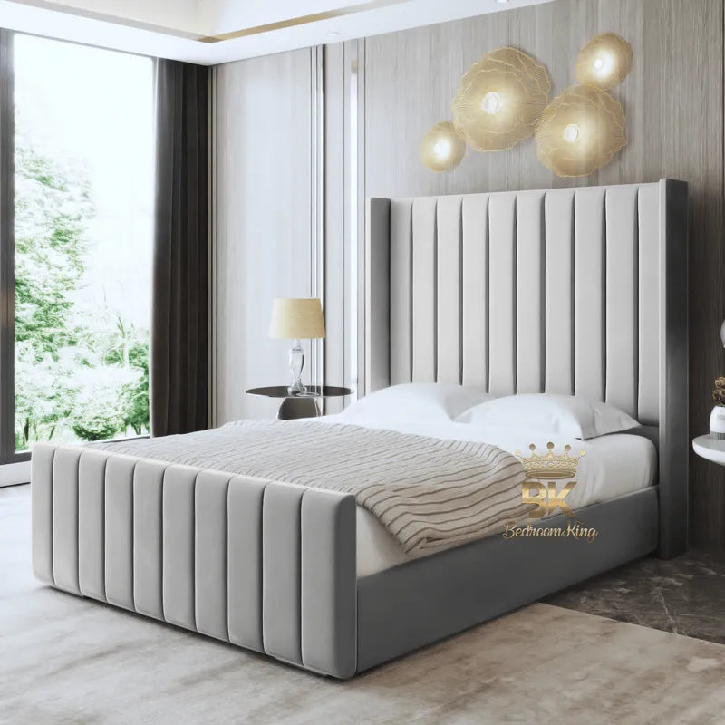 Hadley Panel Wingback Upholstered Bed Frame