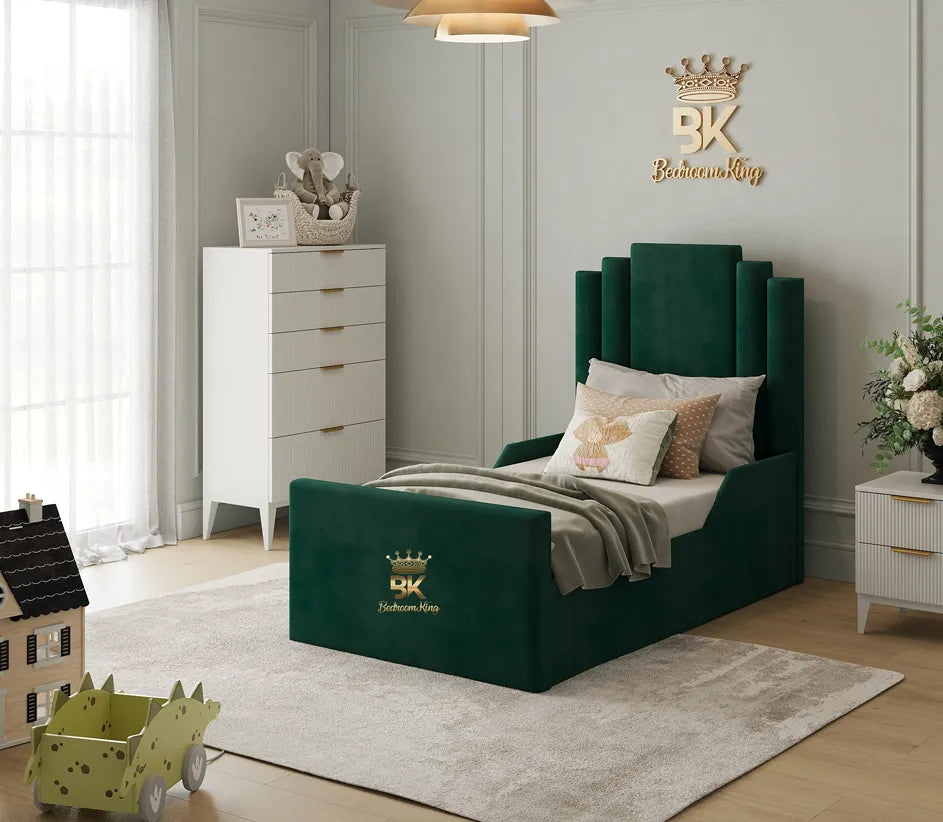 Grinch Childrens Safety Storage Bedframe + Free 8" Mattress - Bedroomking