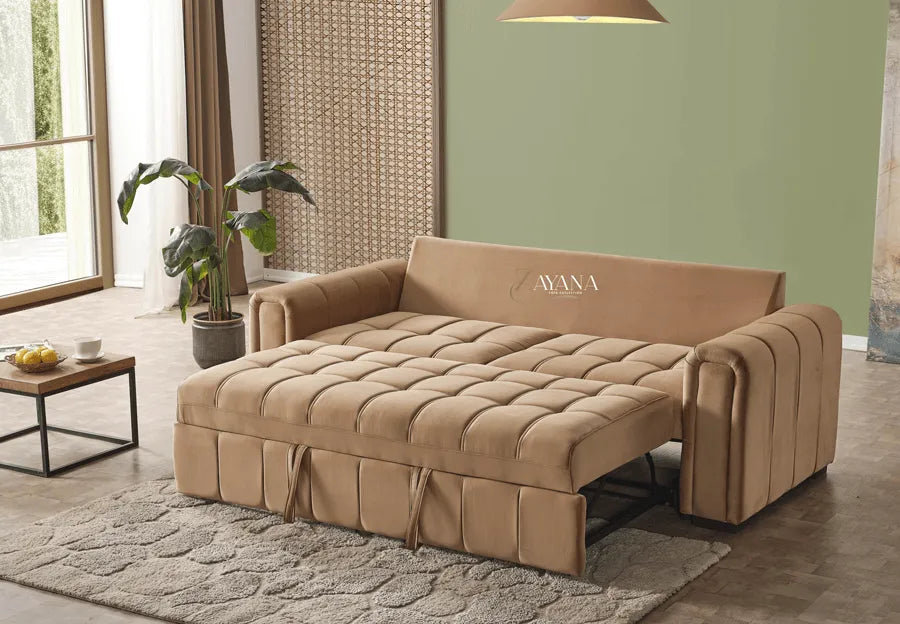 Euphoria 3 Seater Sofa Bed + 2 Seater Storage Sofa 3+2 Mink - Bedroomking
