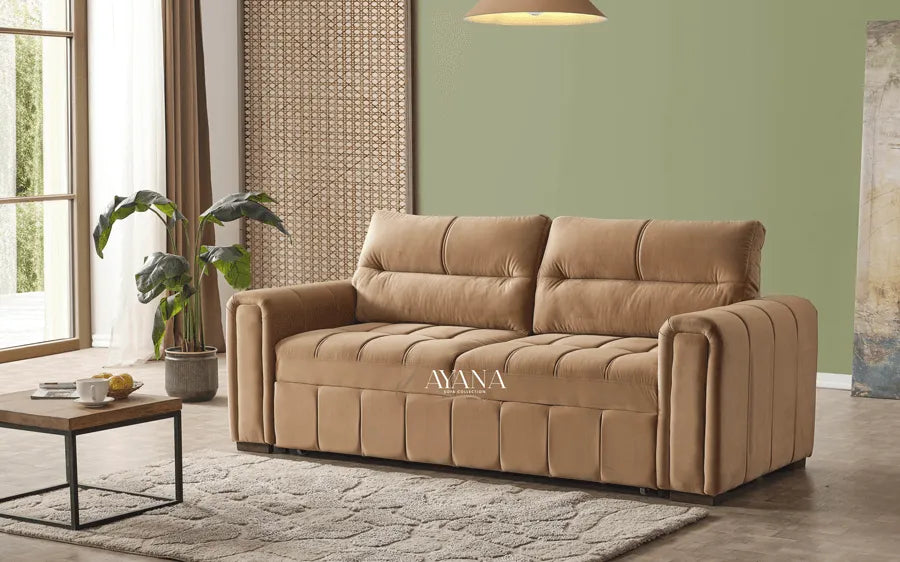 Euphoria 3 Seater Sofa Bed + 2 Seater Storage Sofa 3+2 Mink - Bedroomking