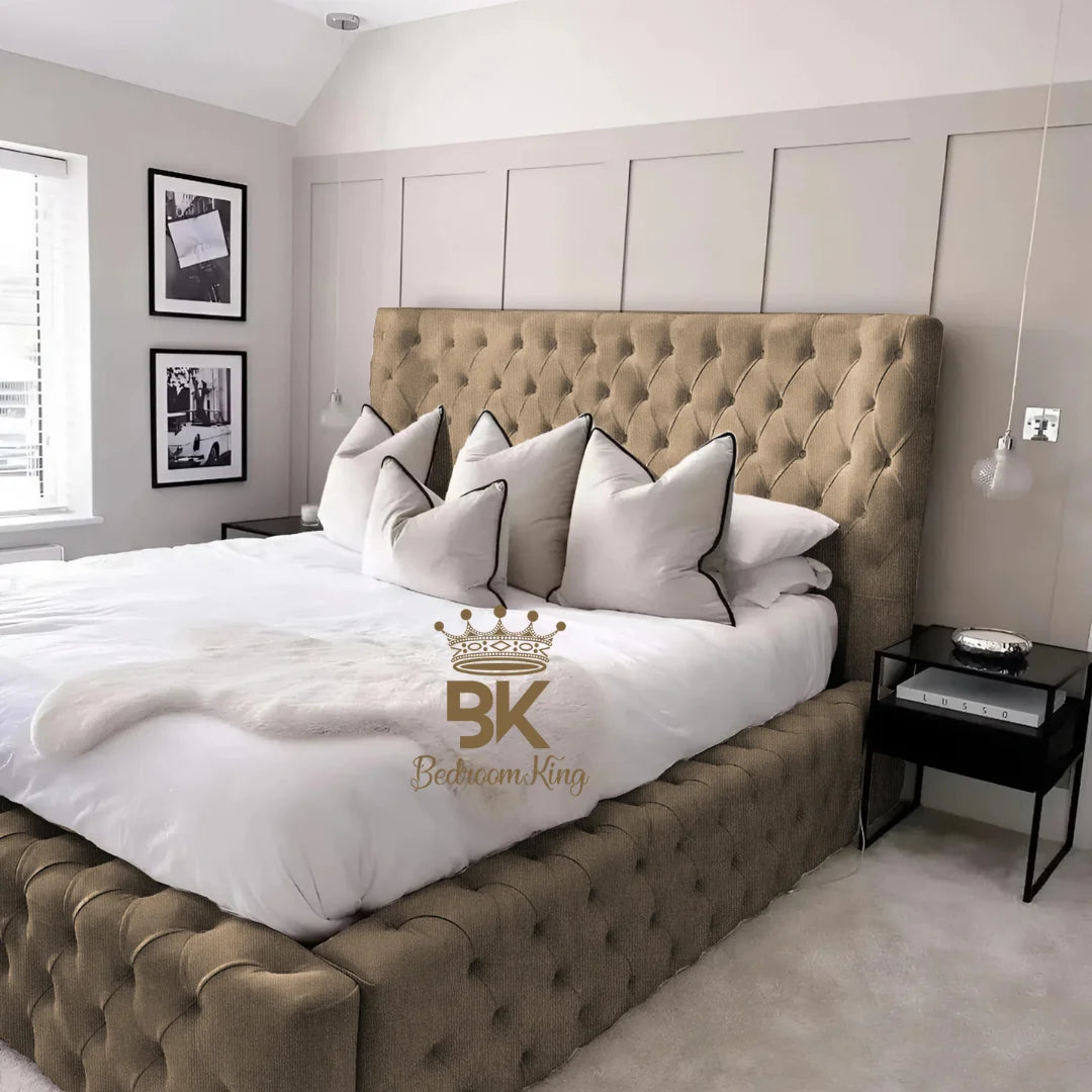 Monarch Bed Frame With Chesterfield Upholstery