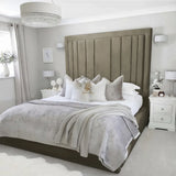 Evie Bed Frame 75" (6ft2) Tall Headboard - Mink Coniston
