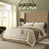 Grand Curved Wingback Bed frame Available With Storage