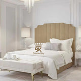 Lacey Art Deco Bedframe Pictured With Tall Headboard