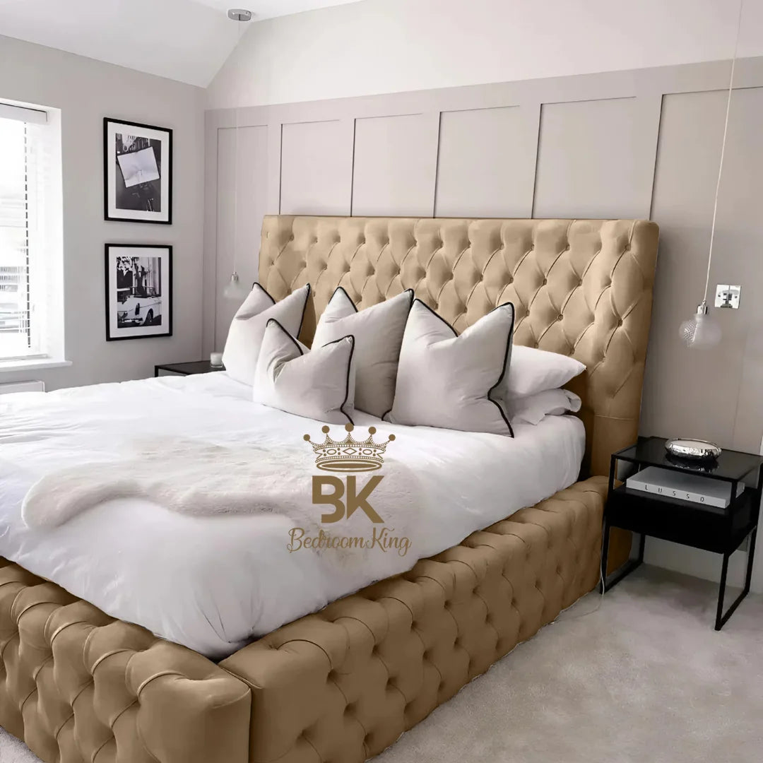 Monarch Bed Frame With Chesterfield Upholstery