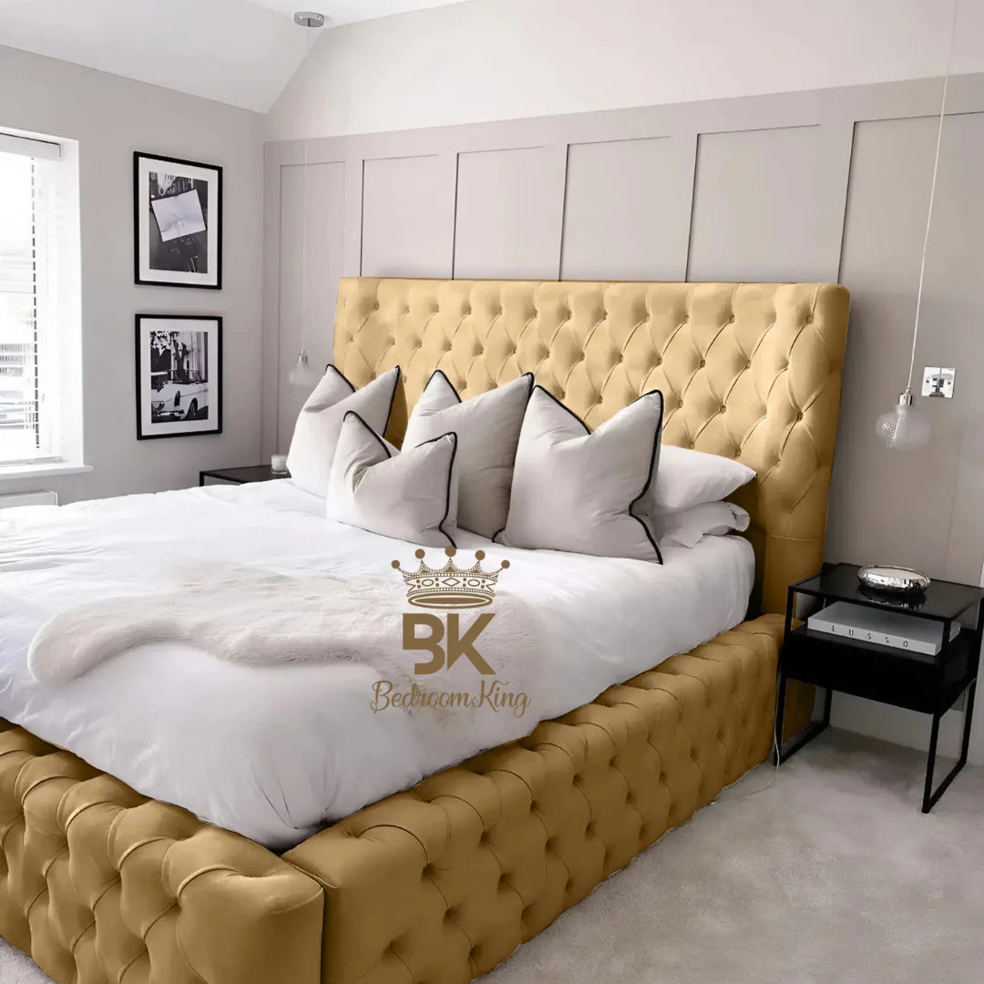 Monarch Bed Frame With Chesterfield Upholstery