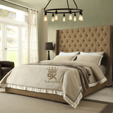 Grand Curved Wingback Bed frame Available With Storage