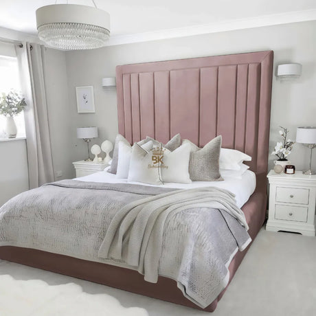 Evie Bed Frame 75" (6ft2) Tall Headboard - Sand Naples