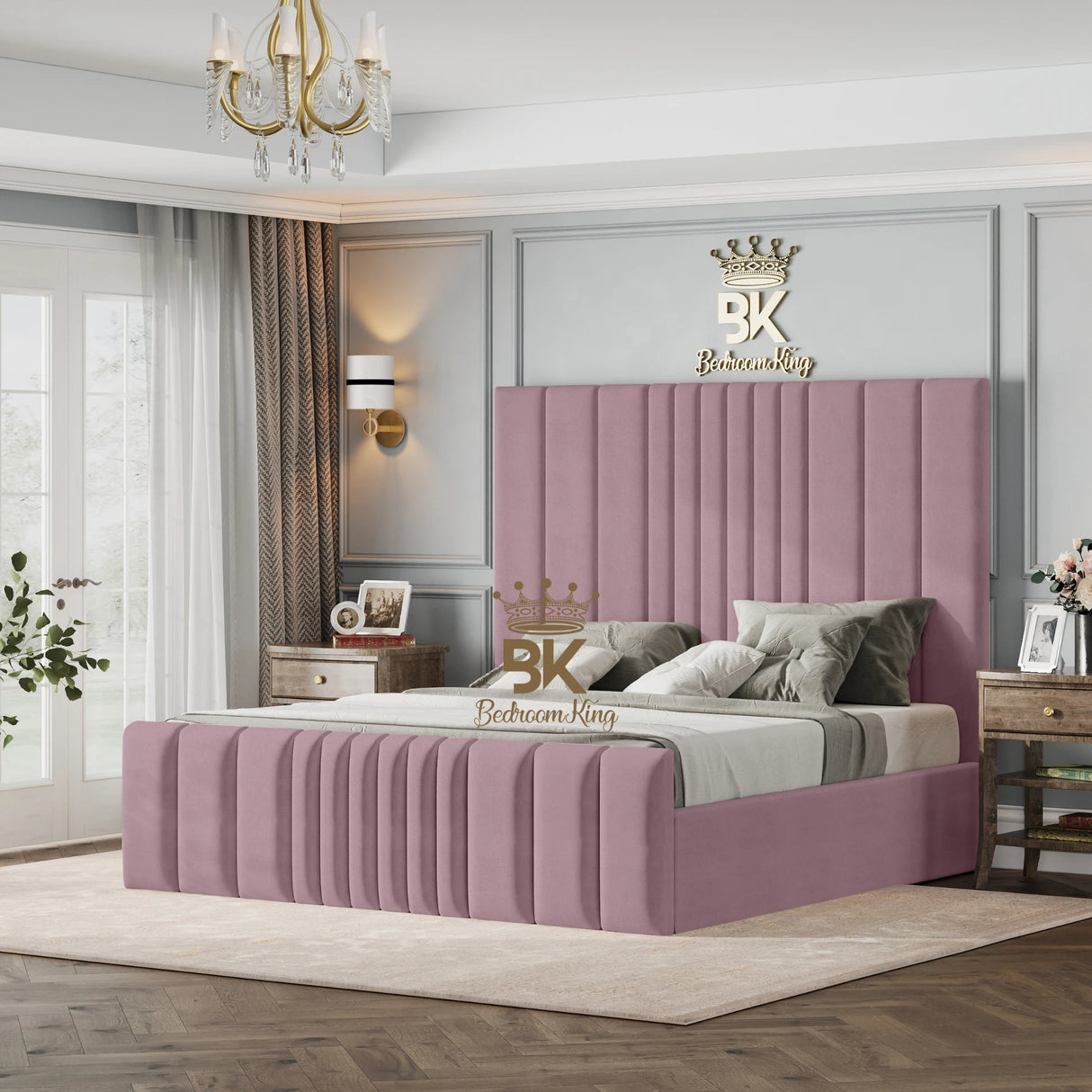 Bethany Luxury Fabric Bed Frame - Cream Naples