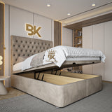 Ottoman divan bed frame with hidden storage made by Bedroomking