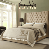 Grand Curved Wingback Bed frame Available With Storage