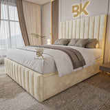 UpholsteredOttoman Divan Storage Bed Frame in Almond Coniston