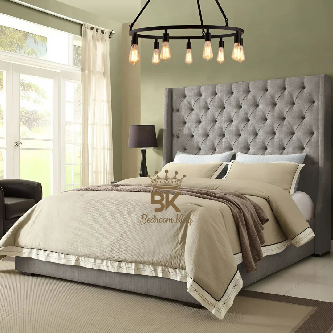 Grand Curved Wingback Bed frame Available With Storage