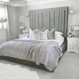 Evie White Velvet Bed Frame Tall 75" (6ft2) Headboard