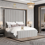 Hadley Panel Wingback Upholstered Bed Frame - Black Chenille