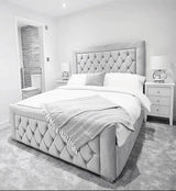 Lavender Chesterfield Upholstered Bed Frame - Bedroomking