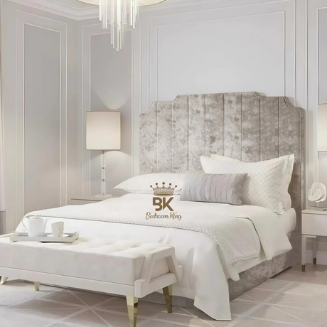 Lacey Art Deco Bedframe - Almond Coniston