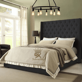 Grand Curved Wingback Bed frame Available With Storage