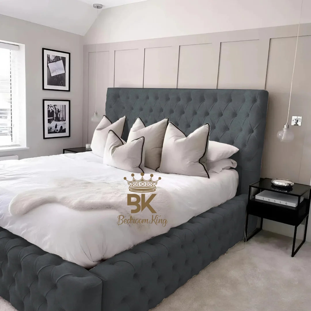 Monarch Bed Frame With Chesterfield Upholstery