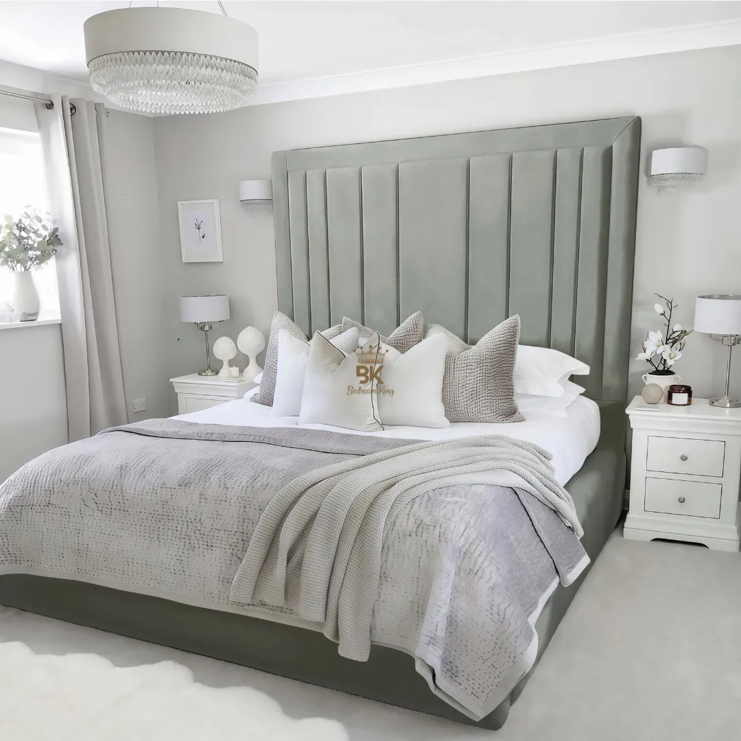 Evie Bed Frame 75" (6ft2) Tall Headboard - Mink Coniston