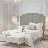 Lacey Art Deco Bedframe Pictured With Tall Headboard
