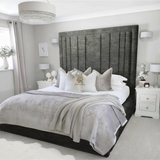 Evie White Velvet Bed Frame Tall 75" (6ft2) Headboard