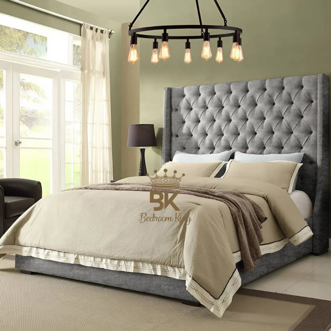 Grand Curved Wingback Bed frame Available With Storage