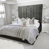 Evie White Velvet Bed Frame Tall 75" (6ft2) Headboard