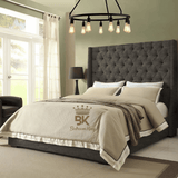 Grand Curved Wingback Bed frame Available With Storage