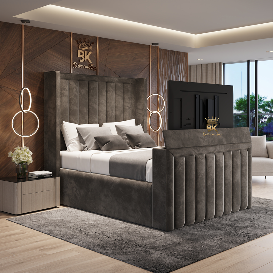 Kingsize Ottoman TV Bed Frame made by Bedroomking