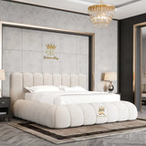 Padded Bubble Bedframe with high headboard made by Bedroomking