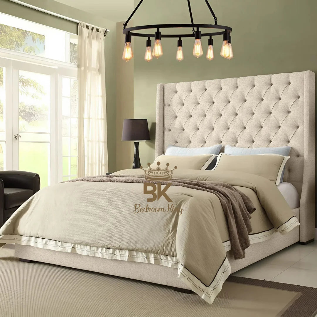 Grand Curved Wingback Bed frame Available With Storage