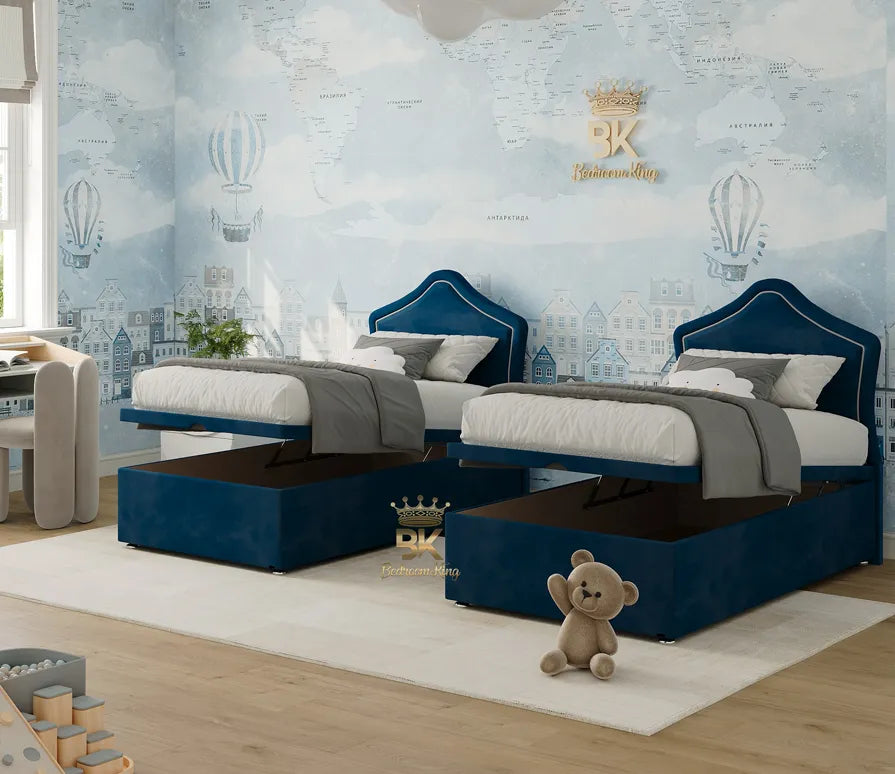 Bambi Childrens Upholstered Ottoman Storage Bed & Headboard - Bedroomking