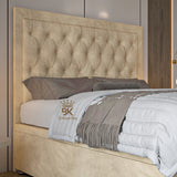 King size ottoman divan storage bed frame with high headboard