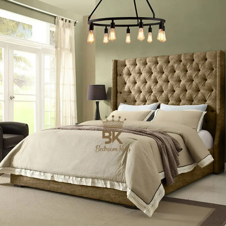 Grand Curved Wingback Bed frame Available With Storage