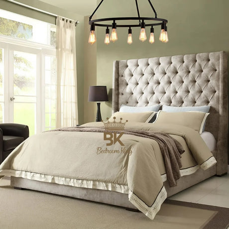 Grand Curved Wingback Bed frame Available With Storage