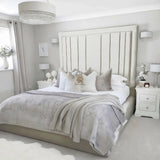Evie Bed Frame 75" (6ft2) Tall Headboard - Mink Coniston