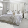 Upholstered Bed Frame in white plush velvet made by Bedroomking