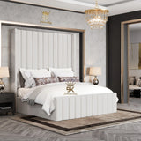 Hadley Panel Wingback Upholstered Bed Frame - Black Chenille