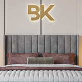 Grey wingback 54" high headboard  