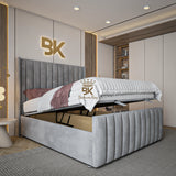 Wingback bed with ottoman divan storage 