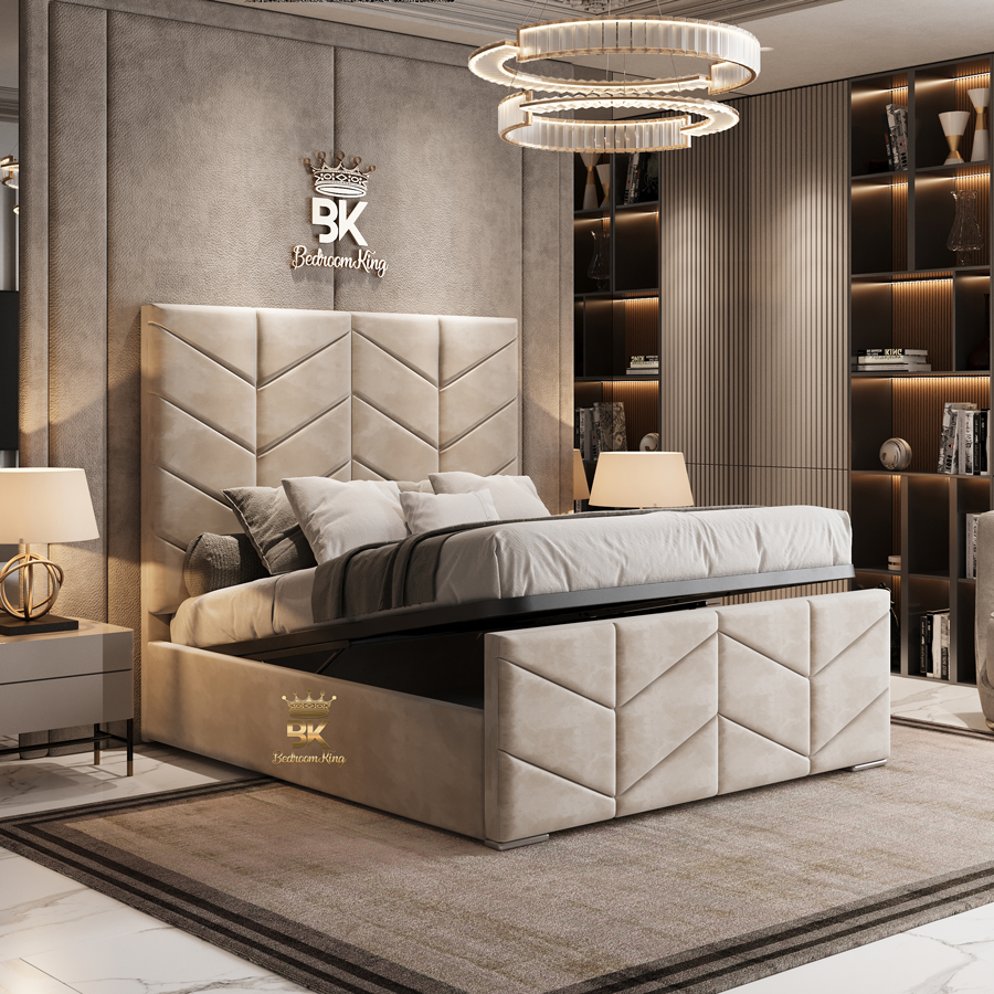 Delaware Luxury Fabric Ottoman Storage Bed Frame