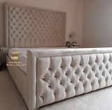 Monaco Chesterfield Sleigh Bed Frame - Bedroomking