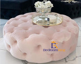 Olivia Chesterfield Buttoned Pouffe - Bedroomking