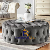 Oliviana Chesterfield Buttoned Pouffe - Bedroomking