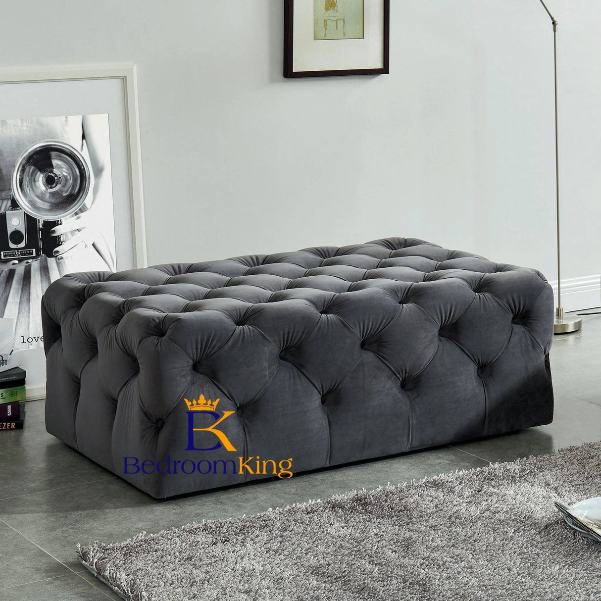 Jemima Chesterfield Pouffe Footstool - Bedroomking